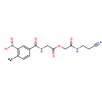 2d structure of [(2-cyanoethyl)carbamoyl]methyl 2-[(4-methyl-3-nitrophenyl)formamido]acetate