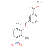 2d structure of methyl 3-(2,6-dimethyl-3-nitrophenoxymethyl)benzoate