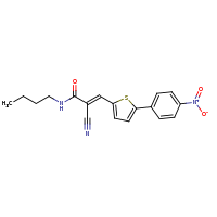 2d structure of (2E)-N-butyl-2-cyano-3-[5-(4-nitrophenyl)thiophen-2-yl]prop-2-enamide