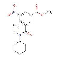 2d structure of methyl 3-[cyclohexyl(ethyl)carbamoyl]-5-nitrobenzoate