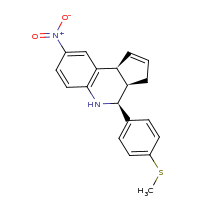 2d structure of (3aR,4S,9bS)-4-[4-(methylsulfanyl)phenyl]-8-nitro-3H,3aH,4H,5H,9bH-cyclopenta[c]quinoline