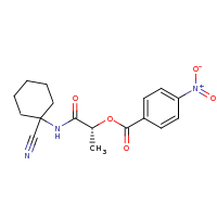 2d structure of (1R)-1-[(1-cyanocyclohexyl)carbamoyl]ethyl 4-nitrobenzoate