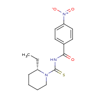 2d structure of N-{[(2S)-2-ethylpiperidin-1-yl]carbothioyl}-4-nitrobenzamide