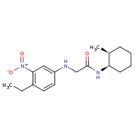 2d structure of 2-[(4-ethyl-3-nitrophenyl)amino]-N-[(1R,2S)-2-methylcyclohexyl]acetamide