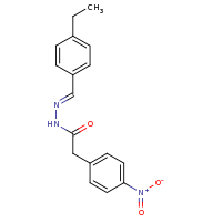 2d structure of N'-[(1E)-(4-ethylphenyl)methylidene]-2-(4-nitrophenyl)acetohydrazide