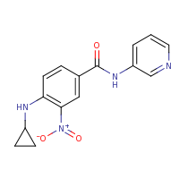 2d structure of 4-(cyclopropylamino)-3-nitro-N-(pyridin-3-yl)benzamide
