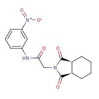 2d structure of 2-[(3aR,7aS)-1,3-dioxo-octahydro-1H-isoindol-2-yl]-N-(3-nitrophenyl)acetamide