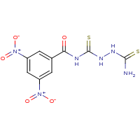 2d structure of 3-(carbamothioylamino)-1-[(3,5-dinitrophenyl)carbonyl]thiourea