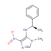 2d structure of 1-methyl-4-nitro-N-[(1R)-1-phenylethyl]-1H-imidazol-5-amine