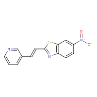 2d structure of 6-nitro-2-[(E)-2-(pyridin-3-yl)ethenyl]-1,3-benzothiazole