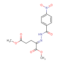2d structure of 1,5-dimethyl (2E)-2-{[(4-nitrophenyl)formamido]imino}pentanedioate