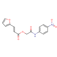 2d structure of [(4-nitrophenyl)carbamoyl]methyl (2E)-3-(furan-2-yl)prop-2-enoate