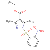 2d structure of ethyl 3,5-dimethyl-1-[(2-nitrobenzene)sulfonyl]-1H-pyrazole-4-carboxylate