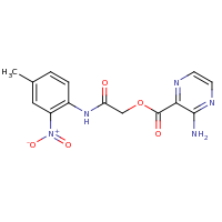 2d structure of [(4-methyl-2-nitrophenyl)carbamoyl]methyl 3-aminopyrazine-2-carboxylate