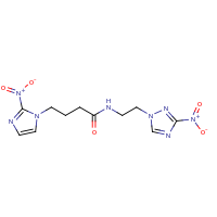 2d structure of N-[2-(3-nitro-1H-1,2,4-triazol-1-yl)ethyl]-4-(2-nitro-1H-imidazol-1-yl)butanamide