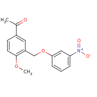 2d structure of 1-[4-methoxy-3-(3-nitrophenoxymethyl)phenyl]ethan-1-one