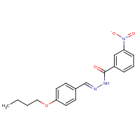 2d structure of N'-[(1E)-(4-butoxyphenyl)methylidene]-3-nitrobenzohydrazide