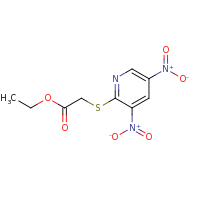 2d structure of ethyl 2-[(3,5-dinitropyridin-2-yl)sulfanyl]acetate