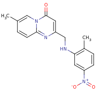 2d structure of 7-methyl-2-{[(2-methyl-5-nitrophenyl)amino]methyl}-4H-pyrido[1,2-a]pyrimidin-4-one