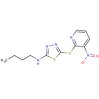 2d structure of N-butyl-5-[(3-nitropyridin-2-yl)sulfanyl]-1,3,4-thiadiazol-2-amine