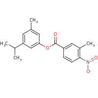 2d structure of 3-methyl-5-(propan-2-yl)phenyl 3-methyl-4-nitrobenzoate