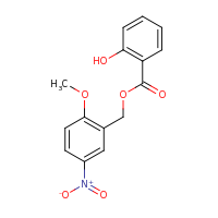 2d structure of (2-methoxy-5-nitrophenyl)methyl 2-hydroxybenzoate
