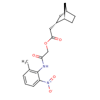 2d structure of [(2-methyl-6-nitrophenyl)carbamoyl]methyl 2-[(1R,2S,4S)-bicyclo[2.2.1]heptan-2-yl]acetate