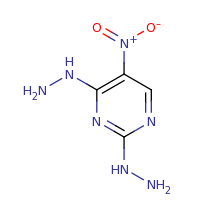 2d structure of 2,4-dihydrazinyl-5-nitropyrimidine