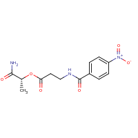 2d structure of (1R)-1-carbamoylethyl 3-[(4-nitrophenyl)formamido]propanoate