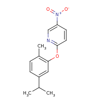 2d structure of 2-[2-methyl-5-(propan-2-yl)phenoxy]-5-nitropyridine