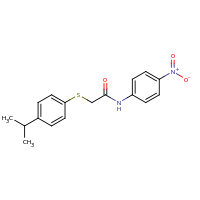 2d structure of N-(4-nitrophenyl)-2-{[4-(propan-2-yl)phenyl]sulfanyl}acetamide
