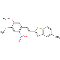 2d structure of 2-[(E)-2-(4,5-dimethoxy-2-nitrophenyl)ethenyl]-5-methyl-1,3-benzothiazole