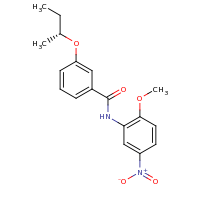 2d structure of 3-[(2R)-butan-2-yloxy]-N-(2-methoxy-5-nitrophenyl)benzamide