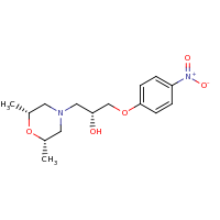2d structure of (2R)-1-[(2R,6S)-2,6-dimethylmorpholin-4-yl]-3-(4-nitrophenoxy)propan-2-ol