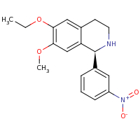 2d structure of (1S)-6-ethoxy-7-methoxy-1-(3-nitrophenyl)-1,2,3,4-tetrahydroisoquinoline