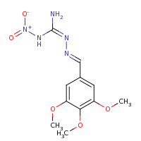 2d structure of 1-nitro-2-[(E)-[(3,4,5-trimethoxyphenyl)methylidene]amino]guanidine