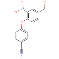 2d structure of 4-[4-(hydroxymethyl)-2-nitrophenoxy]benzonitrile