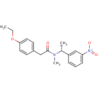 2d structure of 2-(4-ethoxyphenyl)-N-methyl-N-[(1R)-1-(3-nitrophenyl)ethyl]acetamide