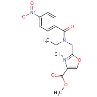 2d structure of methyl 2-{[1-(4-nitrophenyl)-N-(propan-2-yl)formamido]methyl}-1,3-oxazole-4-carboxylate