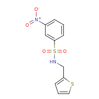 2d structure of 3-nitro-N-(thiophen-2-ylmethyl)benzene-1-sulfonamide