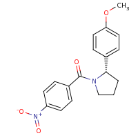 2d structure of (2S)-2-(4-methoxyphenyl)-1-[(4-nitrophenyl)carbonyl]pyrrolidine