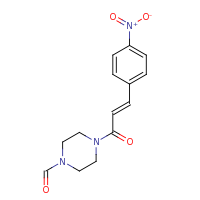 2d structure of 4-[(2E)-3-(4-nitrophenyl)prop-2-enoyl]piperazine-1-carbaldehyde
