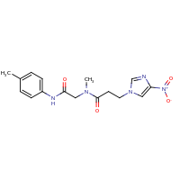2d structure of N-methyl-N-{[(4-methylphenyl)carbamoyl]methyl}-3-(4-nitro-1H-imidazol-1-yl)propanamide