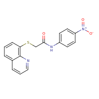 2d structure of N-(4-nitrophenyl)-2-(quinolin-8-ylsulfanyl)acetamide