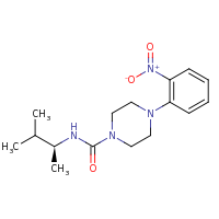 2d structure of N-[(2S)-3-methylbutan-2-yl]-4-(2-nitrophenyl)piperazine-1-carboxamide