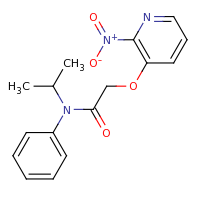 2d structure of 2-[(2-nitropyridin-3-yl)oxy]-N-phenyl-N-(propan-2-yl)acetamide