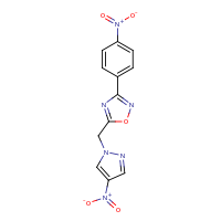 2d structure of 5-[(4-nitro-1H-pyrazol-1-yl)methyl]-3-(4-nitrophenyl)-1,2,4-oxadiazole