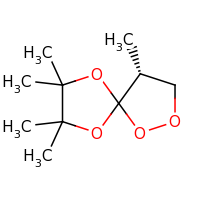 2d structure of (4R)-4,7,7,8,8-pentamethyl-1,2,6,9-tetraoxaspiro[4.4]nonane