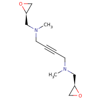2d structure of methyl(4-{methyl[(2R)-oxiran-2-ylmethyl]amino}but-2-yn-1-yl)[(2R)-oxiran-2-ylmethyl]amine