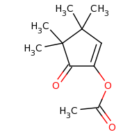 2d structure of 3,3,4,4-tetramethyl-5-oxocyclopent-1-en-1-yl acetate